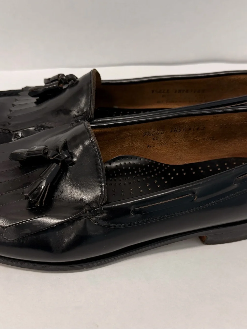 Vintage G.H. Bass Weejuns Logan Penny Loafers Made in USA 9.5 EEE Extra Wide Blk